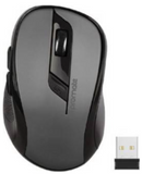 Promate 2.4GHz Wireless Ergonomic Optical Mouse, Precision Tracking, Plug & Play, 10m Working Range, Black | Clix-7.Black
