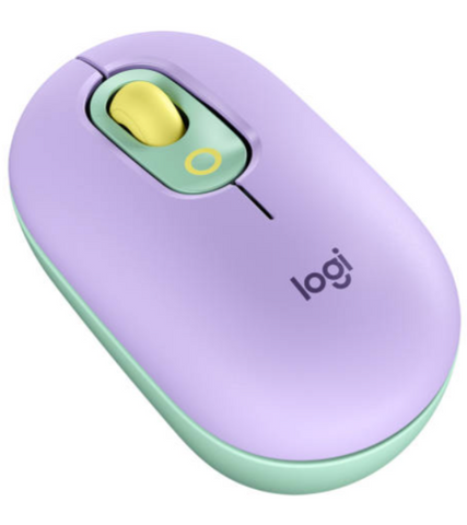 Logitech Wireless Pop Mouse, With Customizable Emoji, 1000 DPI Nominal Value, 4 Buttons, 10m Range, Bluetooth Connection, Precision/Speed Scroll, OS Compatible, Daydream Mint - Purple | 910-006547