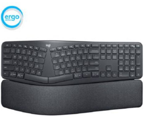 Logitech Ergo K860 Split Ergonomic Keyboard, Bluetooth and USB Connectivity, Compatible with Windows/Mac, 10m Wireless Range, Stain-Resistant Fabric, English Arabic Layout, Black | 920-010532