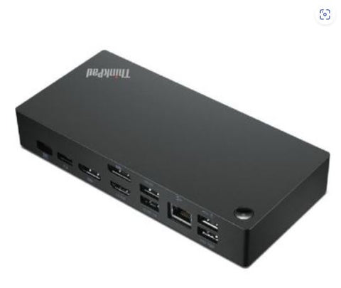 Lenovo ThinkPad Universal USB-C Docking Station, 65W Output Power, 2x 3840x2160 @60 Hz Refresh Rate, Gigabit Ethernet, 2xDisplay Ports, 1xHDMI, 4xUSB Ports, Black | 40AY0090UK / 40AY0090EU