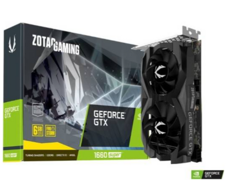 ZOTAC GAMING GeForce GTX 1660 SUPER Twin Fan 6GB, 192-bit, 1785 MHz Clock Boost | ZT-T16620F-10L