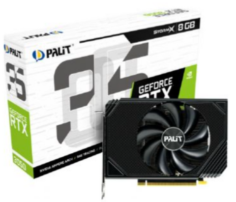 Palit GeForce RTX 3050 StormX Graphics Card, 8GB GDDR6 128 Bit Memory, 2560 Cuda Cores, 1777 MHz Boost Clock, 14 Gbps, PCI-E 4.0 Bus, 224 Gb/sec Bandwidth, HDMI, DP | NE63050019P1-190AF