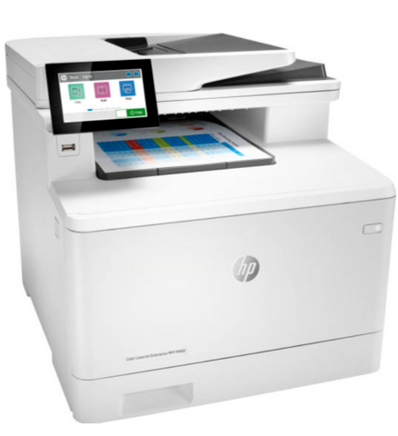 HP M480F Color LaserJet Enterprise Multifunction Printer, Up To 29ppm Print Speed, Auto Duplex, 4.3'' Color Touch, 50 Sheet ADF, 250 Sheets Input Tray, Print / Copy / Scan / Fax, White | 3QA55A