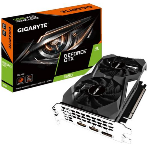 Gigabyte GeForce GTX 1650 OC 4G Graphic Card - 4GB GDDR5, 128-bit memory interface, PCI-Express 3.0x16, WINDFORCE 2X Cooling System, 1x DisplayPort 1.4, 2x HDMI 2.0b | GV-N1650OC-4GD