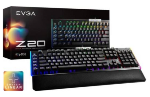 EVGA Z20 RGB Optical Mechanical Gaming Keyboard, RGB Backlit LED, Optical Mechanical Switches - Linear | 811-W1-20US-KR