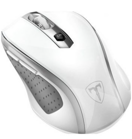Generic Wireless Mouse 2.4G Ergonomic, USB Receiver, Finger Rest, Portable, Lightweight, 5 Adjustable DPI, Mobile 2400DPI, Soundless For PC/Mac - White | GEPC051AW