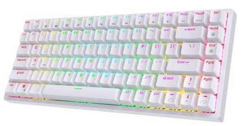 RK Royal Kludge RK84 Wireless 75% RGB Mechanical Gaming Keyboard, Bluetooth/2.4Ghz, Three Modes Connectable, Blue Switch, White | RK84 Blue