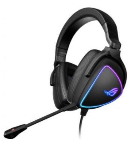 Asus Rog Delta S Gaming Headset with USB-C, Ai Powered Noise-Canceling Microphone, Over-Ear Headphones for PC/Mac/Sony, Ergonomic Design, Black | 90YH02K0-B2UA00
