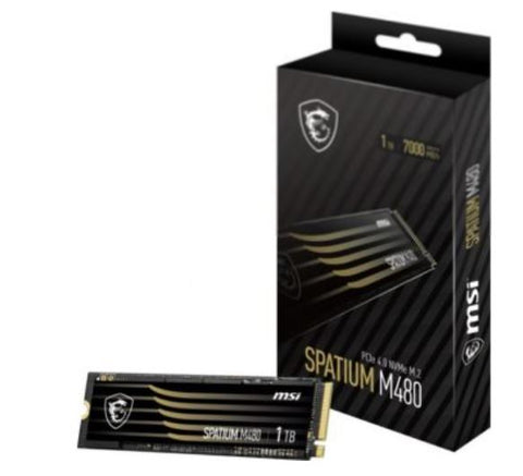 MSI Spatium M480 1TB M.2 2280 Internal Solid State Drive, PCI-E x4, Gen4, NVMe, SSD, 7000 MB/s / 5500 MB/s | S78-440L490-P83 / S78-440L430-P83