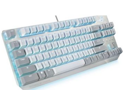 Asus X806 Rog Strix Scope NX TKL Moonlight Wired Mechanical RGB Gaming Keyboard, Rog NX Red Key Switch, USB 2.0, Detachable 1.8m Braided USB Cable, White | 90MP02B6-BKCA00