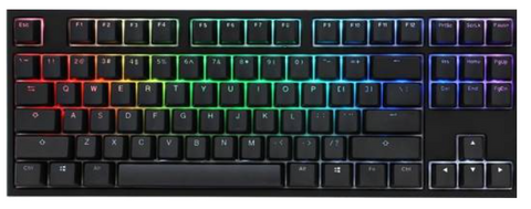 Ducky One 2 TKL Cherry Blue RGB Switch Keyboard, PBT Keycap, USB Interface, English Arabic Layout, Top Case Black, Bottom Case White | DKON1787ST-CARPDAZT1