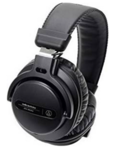 Audio-Technica ATH-PRO5XBK Professional Over-Ear Closed-Back Dynamic DJ Monitor Headphones, 40 mm drivers, Detachable locking cables, Comfortable, durable earpads, Lightweight, sturdy construction Bl