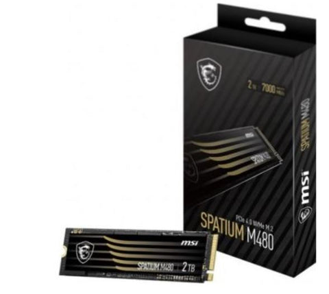 MSI Spatium M480 2TB M.2 2280 Internal Solid State Drive, PCI-E x4, Gen4, NVMe, SSD, 7000 MB/s / 6800 MB/s | S78-440Q150-P83 / S78-440Q100-P83