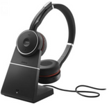Jabra Evolve 75 Headset with Charging Stand, Optimized for Skype/Business, Bluetooth 4.2 Support, Headset Charges in 2.5 Hours, Including Link 370/CS, Black | 7599-832-199