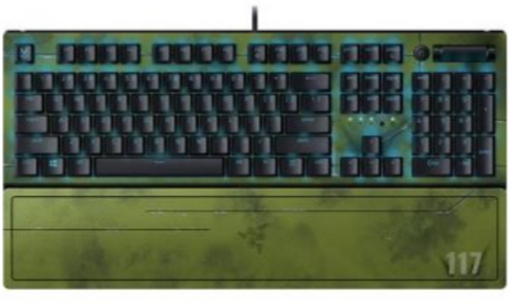 Razer BlackWidow V3 Mechanical Wired Gaming Keyboard Halo Infinite Edition, Chroma RGB, Tactile and Clicky, US Layout, Green Switch | RZ03-03542600-R3M1