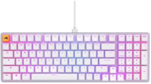Glorious GMMK2 Pre Built Edition Full Size Wired Keyboard, 96% Modular Mechanical, ANSI US Layout, 99 Keys, ABS Doubleshot Keycaps, Tray Mount, White | GLO-GMMK2-96-FOX-W