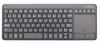 Promate Ultra Slim Wireless Multimedia Keyboard, With Integrated Touchpad, 2.4GHz Frequency, English Arabic Layout, USB Nano Receiver, Silent Keys, Precision Tracking, Black | KeyPad-2