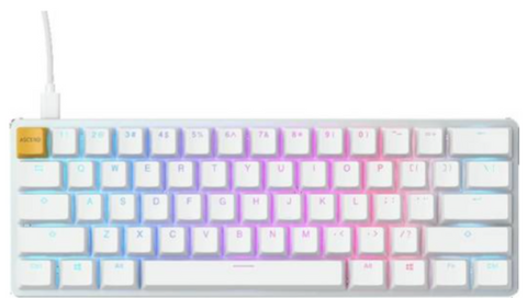 Glorious PC Gaming Race GMMK RGB Compact Mechanical Keyboard White Ice Edition, ABS, White | GLO-GMMK-COM-BRN-W