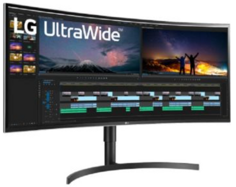 LG 38WN75C-B 38'' UltraWide QHD Curved Monitor, 60Hz Refresh Rate, 5ms Response Time, 3840x1600 Resolution, IPS Display with sRGB 99%, HDR10, 21:9 Aspect Ratio, 178º Viewing Angle, Black | 38WN75C-B