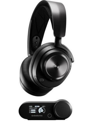 SteelSeries Arctis Nova Pro Wireless Gaming Headset, Infinity Power System, Dual Audio Streams, Active Noise Cancellation, ClearCast Gen 2 Mic, Compatible with PS4 / PS5 / PC, Black | 61520
