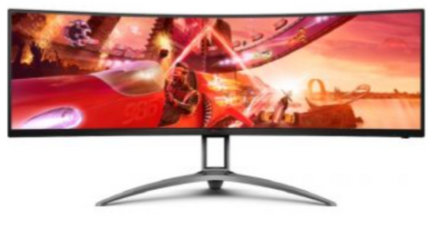 AOC Agon Series 49'' Dual-QHD 5K Curved Gaming Monitor, 1800R, 5120x1440 Resolution, 165Hz, 32:9 Aspect Ratio, 4ms Gtg Response Time, Vesa Certified, DisplayHDR 400, Adaptive Sync | AG493UCX2