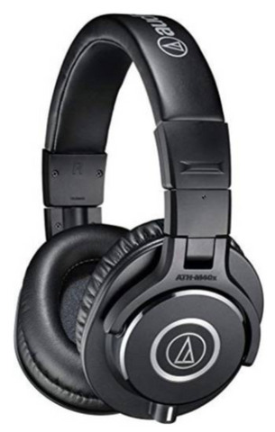 Audio-Technica ATH-M40x Professional Studio Monitor Headphones, 90 Degree Swiveling Earcups, Professional-grade earpad and headband material, Circumaural Design, Black | ATH-M40x