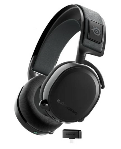SteelSeries Arctis 7+ Wireless Gaming Headset, Lossless 2.4 GHz, 30 Hour Battery Life, USB-C Charging, 7.1 Surround, For PC / PS5 / PS4 / Mac / Android, Black | 61470