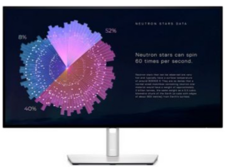 Dell UltraSharp 27'' QHD USB-C Hub Monitor, 2560x1440 Resolution, 60Hz Refresh Rate, 5ms (Fast Mode) Response Time, 16:9 Aspect Ratio, LED Backlight, HDMI, Displayport, Silver | U2722DE