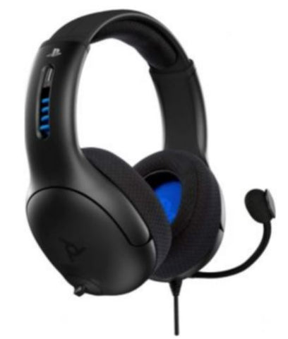 PDP Gaming LVL50 Wired Stereo Gaming Headset, With Noise Cancelling Microphone, 50mm Stereo Drivers, 3.5mm Jack, For PS5/PS4/PC, Black | 051-099-EU-BK