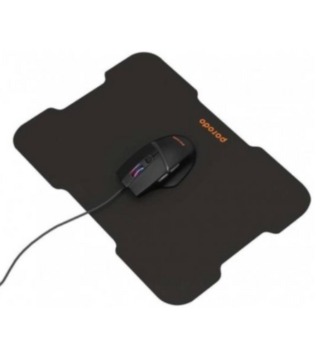 Porodo Wired Gaming Mouse with Mouse Pad, 1.5m Wire, 6 Buttons, Ergonomic Design, 3200 DPI - Black