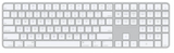 Apple Magic Keyboard, With Touch ID And Numeric Keypad, Mac Compatible, Wireless Bluetooth Connectivity, Lightning to USB Type-C Cable, Built-In Rechargeable Battery, QWERTY, Black | MMMR3LL/A