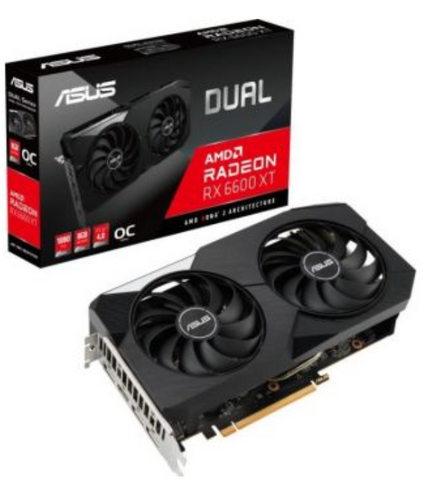 ASUS Radeon RX 6600 XT Dual OC 8GB GDDR6 Graphics Card, 128bit, 2000MHz, 16Gbps, PCIe 4.0 x16, 1x HDMI 2.1, 3x DisplayPort 1.4a | DUAL-RX6600XT-O8G, 90YV0GN1-M0NA00