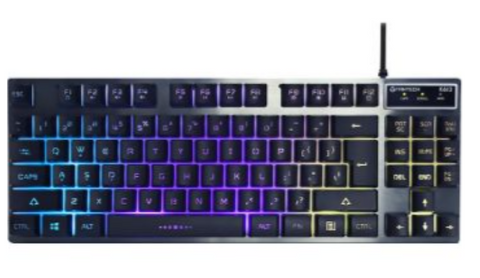 Fantech Fighter TKL II K613 Tournament Edition Gaming Keyboard, 87 Total Keys, 19 Keys Anti-Ghosting, 3 Color Combination Modes, 1.5m Nylon Braided Cable, Black | K613
