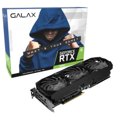 Galax GeForce RTX 3080 SG LHR Graphics Card, 12GB 384-bit GDDR6X Memory, 1755Mhz 1-Click OC Clock, 8960 Cuda Cores, 19Gbps Speed, 912 GB/sec Bandwidth, PCI-E 4.0, Cooling Fan, HDMI, DP