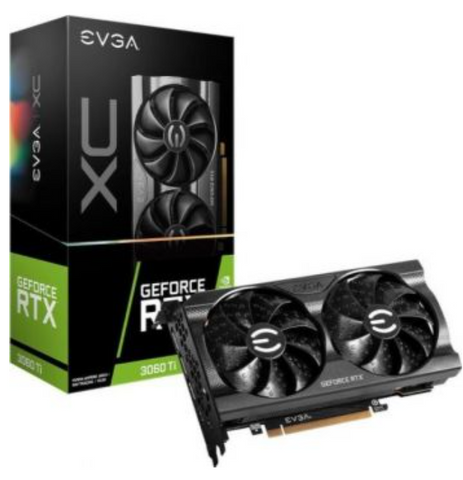 EVGA GeForce RTX 3060 Ti XC Gaming 8GB GDDR6 Graphics Card, 256 bit, 14000 MHz, PCIe 4.0, HDMI, DisplayPort, Dual-Fan, Metal Backplate, LHR | 08G-P5-3663-KL