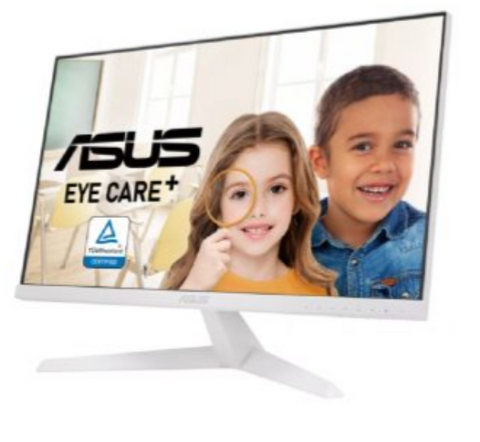 Asus VY249HE-W 23.8'' FHD IPS Eye Care Monitor, 1920x1080, 75Hz Refresh Rate, 1ms MPRT, 16:9 Aspect Ratio, FreeSync, Blue Light Filter, Flicker Free, LED, HDMI, VGA | 90LM06A4-B02A70 / 90LM06A5-B01370