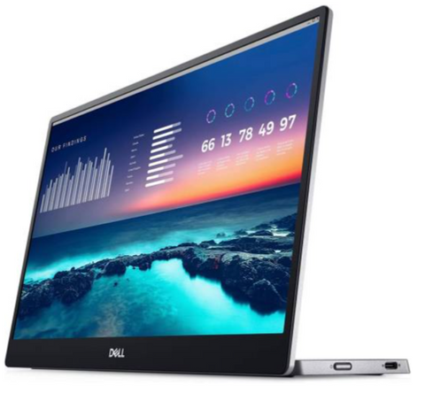 Dell C1422H 14'' FHD Portable Monitor, 1080p Resolution, 60Hz Refresh Rate, 6ms Response Time, 16.7 Million Color Support, 72% NTSC Color Gamut, 16:9 Aspect Ratio, 178 Viewing Angle, Silver | C1422H