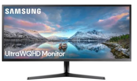Samsung 34 inch LED Monitor LS34J550WQMXUE, 60hz refresh rate, Game Mode, Samsung MagicUpscale | LS34J550WQMXUE