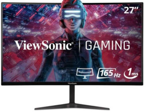 ViewSonic VX2718-PC-MHD 27-inch 1080p HD Curved Gaming Monitor, 165Hz, 1ms, Dual Integrated Speakers, Adaptive Sync, DisplayPort, 2x HDMI I VX2718-PC-MHD