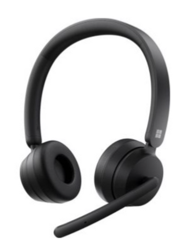 Microsoft Modern Wireless Headset, Comfortable On-Ear Stereo, Up to 91 dB Sound Pressure Level, USB A Dongle / Bluetooth Inputs, Beamforming W/ 2 Mems Microphone, Black | 8JR-00013