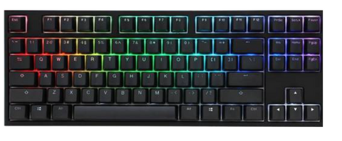 Ducky One 2 TKL Cherry RGB Speed Silver Switch Keyboard, Keycap PBT, USB Interface, English Arabic Layout, Top Case - Black, Bottom Case - White | DKON1787ST-PARPDAZT1