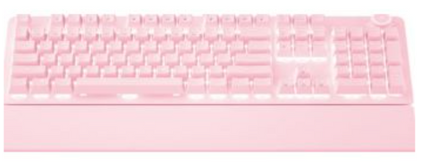Fantech Maxpower MK853 Sakura Edition Keyboard, 104 All Keys, 22 Spectrum LED Mode, Ergonomic Wrist Rest, Shortcut Volume Knob, White and Pink | MK853 Sakura