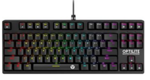 Fantech Optilite MK872 RGB Optical Switch Keyboard, 87 Total Keys, 19 Modes RGB Illumination, Water & Dust Proof, 1.8m Nylon Braided Cable, Black | MK872