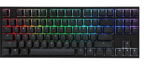 Ducky Channel One 2 TKL RGB Cherry RGB Silent Red Switch Keyboard, USB Interface, PBT Keycap, English Arabic Layout, Black | DKON1787ST-SARPDAZT1