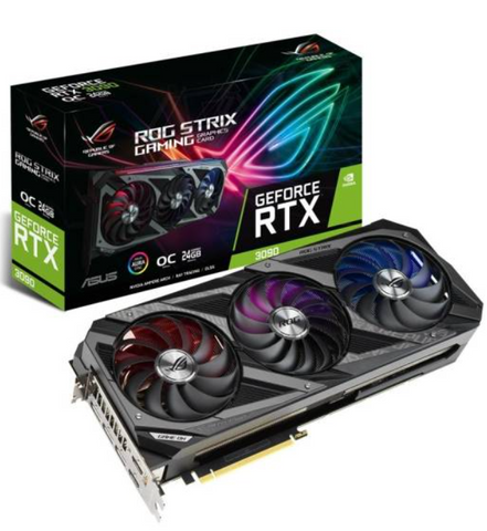 Asus ROG Strix RTX 3090 OC Edition O24G Gaming Graphics Card, GDDR6X 24GB, 1890 MHz (Boost Clock I OC Mode), 19.5 Gbps Memory Speed, 384-Bit I ROG-STRIX-RTX3090-O24G-GAMING / 90YV0F93-M0NM00