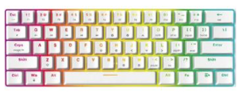 Fantech MaxFit61 MK857 Space Edition RGB Mechanical Keyboard, Detachable Type-C Cable, Full Keys Anti-Ghosting, 60% Factor, White | MK857 Space Edition