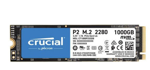 Crucial 1TB P2 NVMe PCIe Internal SSD, M.2 Form Factor, 2400 MB/s Sequential Read, 1800 MB/s Sequential Write, 300TB SSD Endurance | CT1000P2SSD8