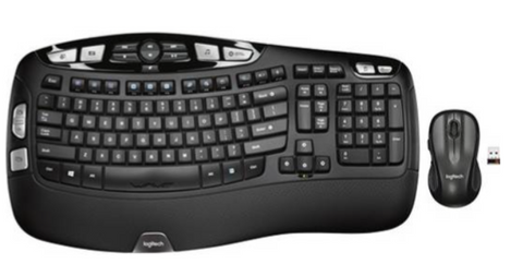 Logitech MK550 Wireless Wave Keyboard and Mouse Combo, Includes Keyboard & Mouse, Long Battery Life, Ergonomic Wave Design, 2.4 GHz Wireless, USB Receiver, Black | 920-008973