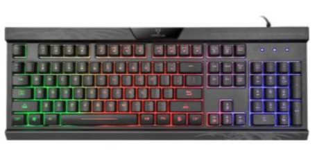 Vertux Amber Pro Performance, Frequency 125Hz, Anti-Ghosting 26 Keys, Rainbow LED, Anti-Ghosting Eng-Arabic Gaming Keyboard | VE.AMBER-EA.NC