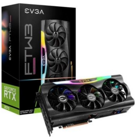 EVGA GeForce RTX 3070 FTW3 Ultra Gaming 8GB GDDR6 Graphics Card, 256 bit, 14000 MHz, PCIe 4.0, HDMI, DisplayPort, iCX3 Technology, ARGB LED, Metal Backplate, LHR | 08G-P5-3767-KL